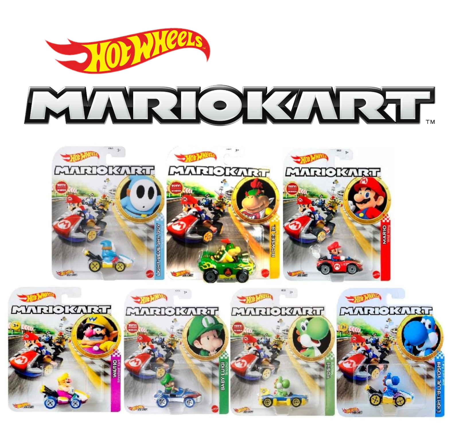 Hot wheels Mario Kart Yoshy Multicolor