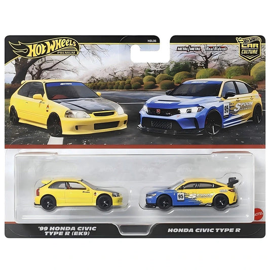 Hot Wheels Car Culture 2-Pack 2025 - '99 Honda Civic Type R (EK9) and Honda Civic Type R Spoon