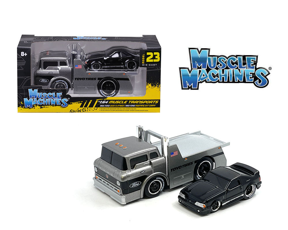 Muscle Machines 1:64 1966 Ford C600 w/ 1993 Ford Mustang SVT Cobra- Muscle Transports