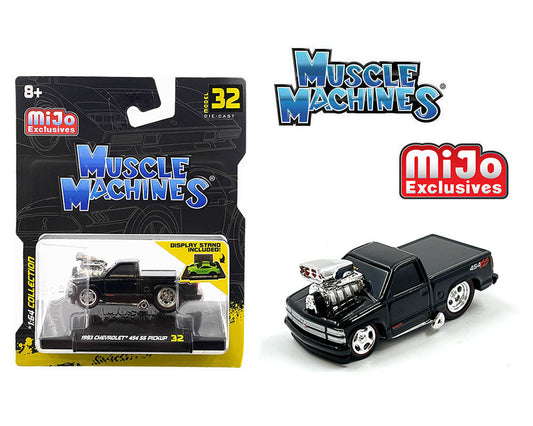 Muscle Machines 1:64 1993 Chevrolet 454 SS Pickup Truck Limited Edition – Black – Mijo Exclusives