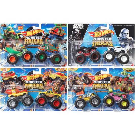 Hot Wheels Monster Trucks Demolition Doubles 1:64 Scale Vehicle 2-Pack 2024 Mix 2