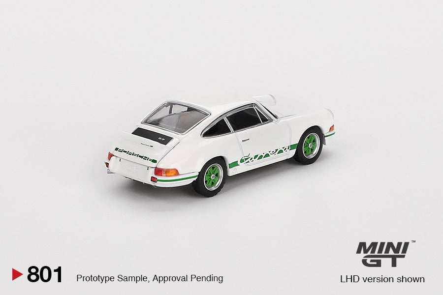 Mini GT Porsche 911 Carrera RS 2.7 Grand Prix White Green Livery