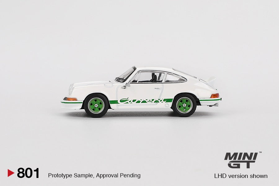 Mini GT Porsche 911 Carrera RS 2.7 Grand Prix White Green Livery