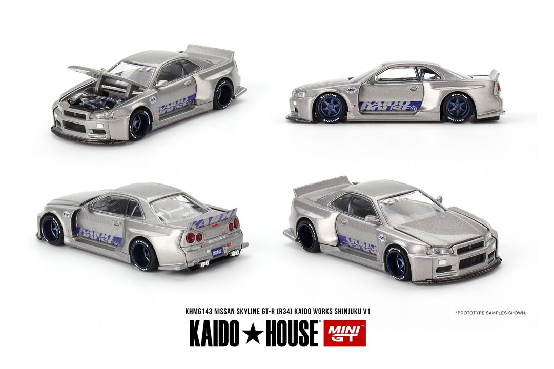 Kaido Works x Mini GT Nissan Skyline GT-R (R34) SHINJUKU V1