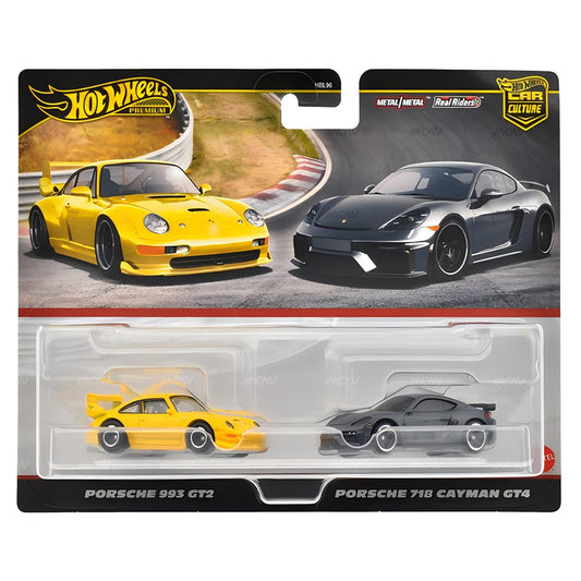 Hot Wheels Car Culture 2-Pack Porsche 993 GT2 and Porsche 718 Cayman GT4