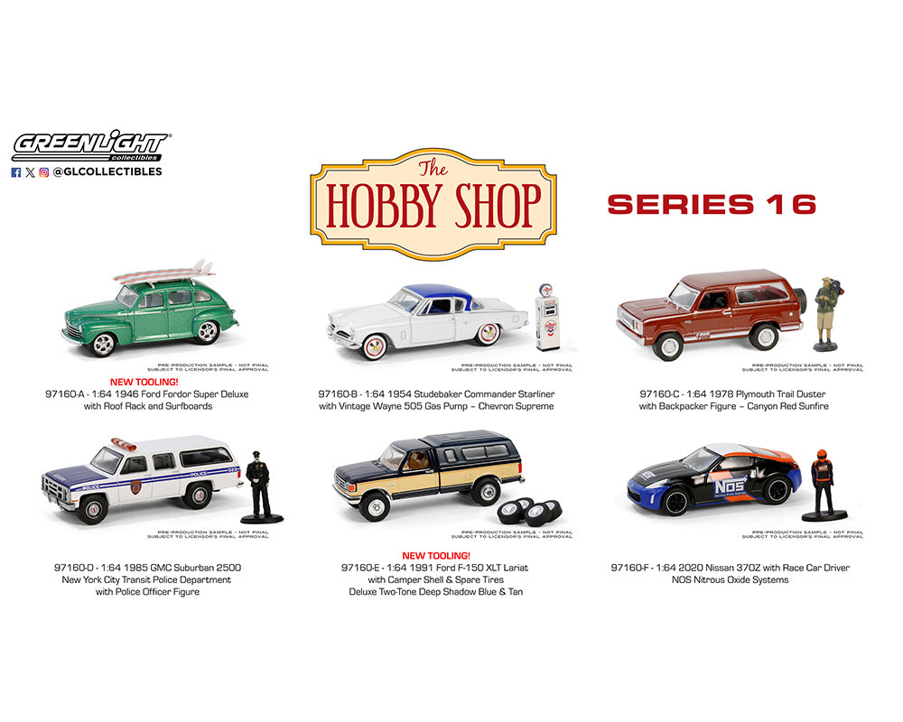 Greenlight 1:64 The Hobby Shop Series 16 - Set of 6