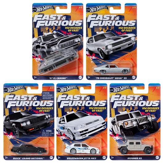 Hot Wheels Fast & Furious Themed 2024 - Mix 5E "Decades of Fast"