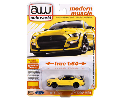 Auto World 1:64 2021 Ford Mustang Shelby GT500 Track Pac – Yellow Carbon – Special Edition