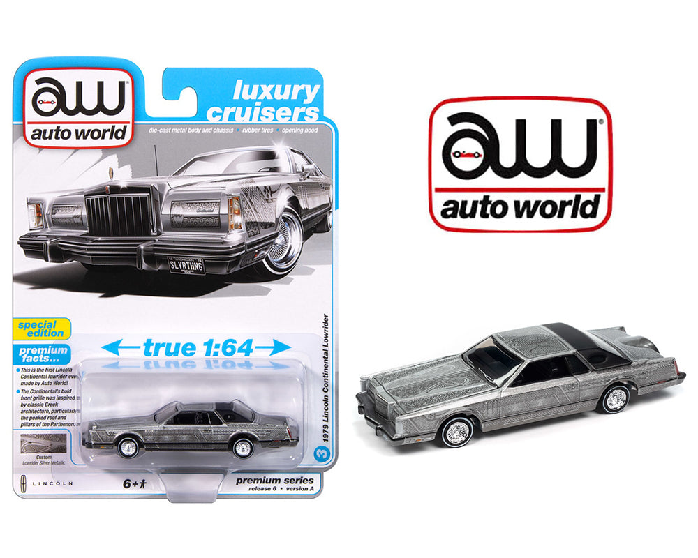 Auto World 1:64 1979 Lincoln Continental Lowriders – Silver – Special Edition