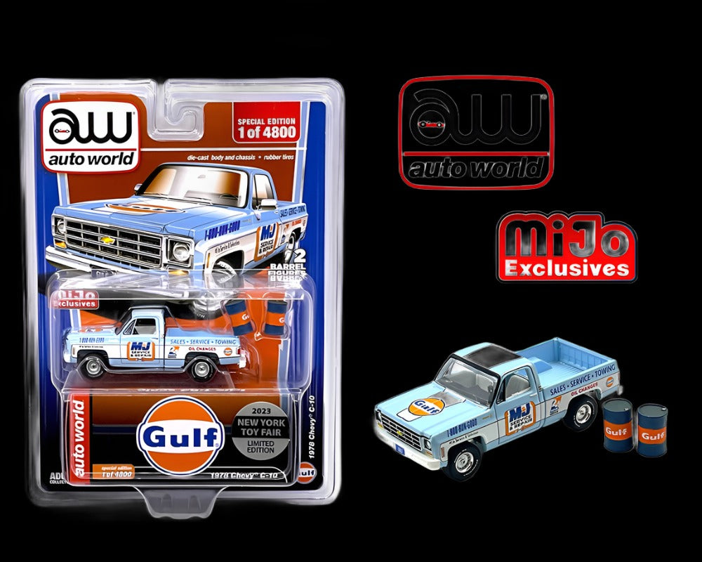 Auto World 1:64 1978 Chevrolet C10 Gulf Oil 2023 New York Toy Fair 