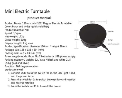 Mini Turntable Display 4.75″ – Black