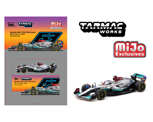 Tarmac Works 1:64 Mercedes-AMG F1 W13 E Performance Miami Grand Prix 2022 George Russell- MiJo Exclusives