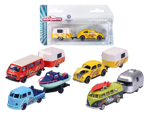 Majorette Volkswagen Trailers – Set of 4 Assorted Models