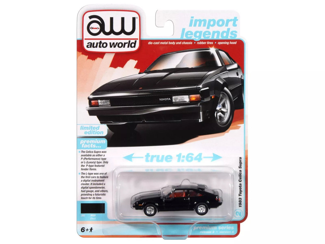 Auto World 1:64 1983 Toyota Celica Supra – Black – Premium 2024 Release 2 Version A