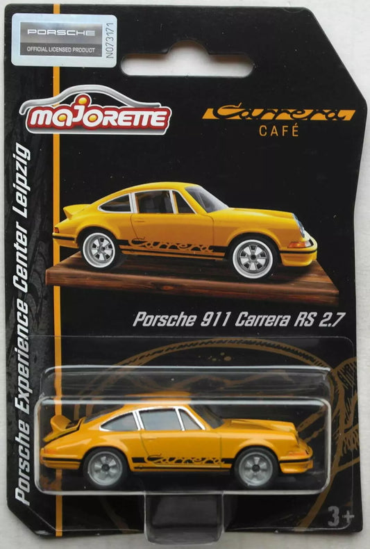 Majorette - 'Carrera Cafe' Porsche 911 Carrera RS 2.7 (Yellow) Porsche Experience Center Leipzeg