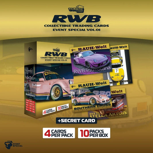 Tarmac Cards RWB Event Special Edition Collectible Trading Cards Vol. 01 – Limited Edition - 1 Box of 10 Packs