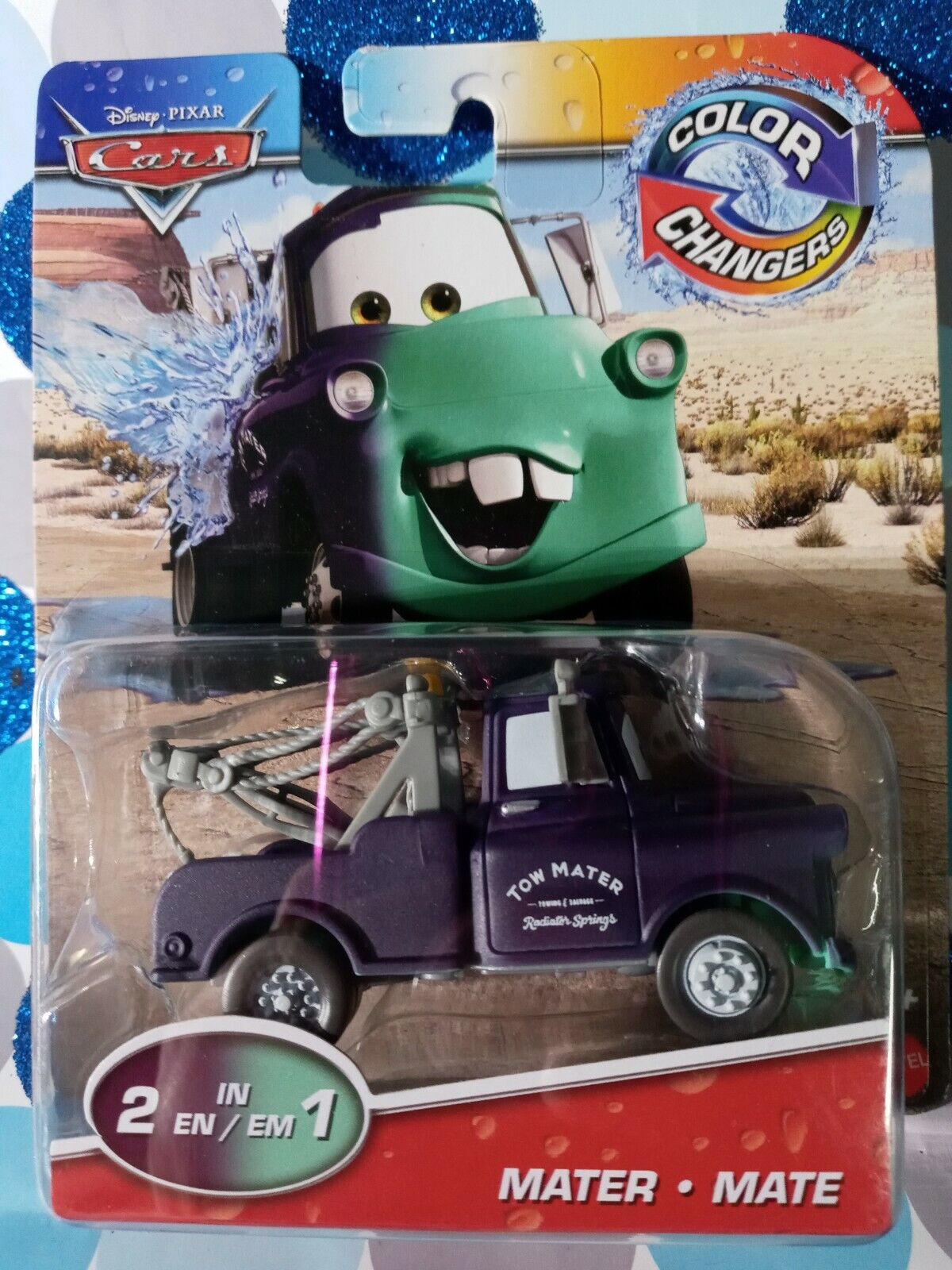 Disney and Pixar Cars Color Changers President Mater Toy Tow Truck in 1:55  Scale, Water-Activated